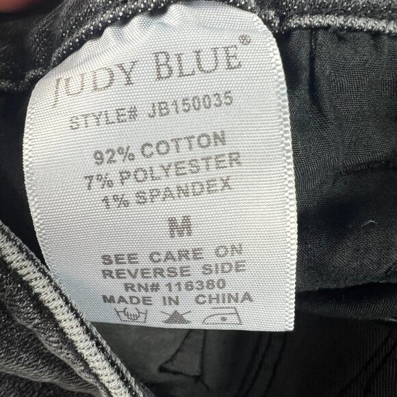 Judy Blue Jean Shorts Women 28* Mid Rise Black Cut Off Stretch Denim Jorts Tag M - Picture 5 of 15